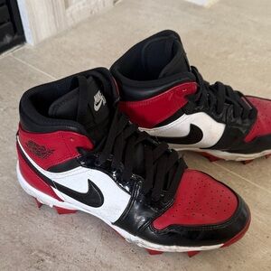 Nike Black, Red, and White High-Top Cleats